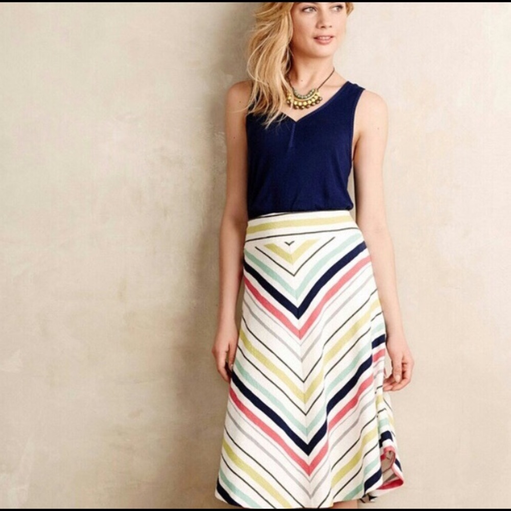 Anthropologie Maeve Chevron Skirt